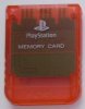 Sony Playstation Memory Card Clear Red Loose